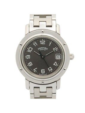 Hermes Watch Clipper Gray Stainless Steel